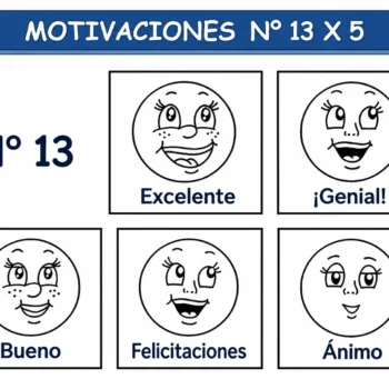 MOTIVACIONES N. 13 X 5 SELLOS DE 5.5 X 4.5 CM