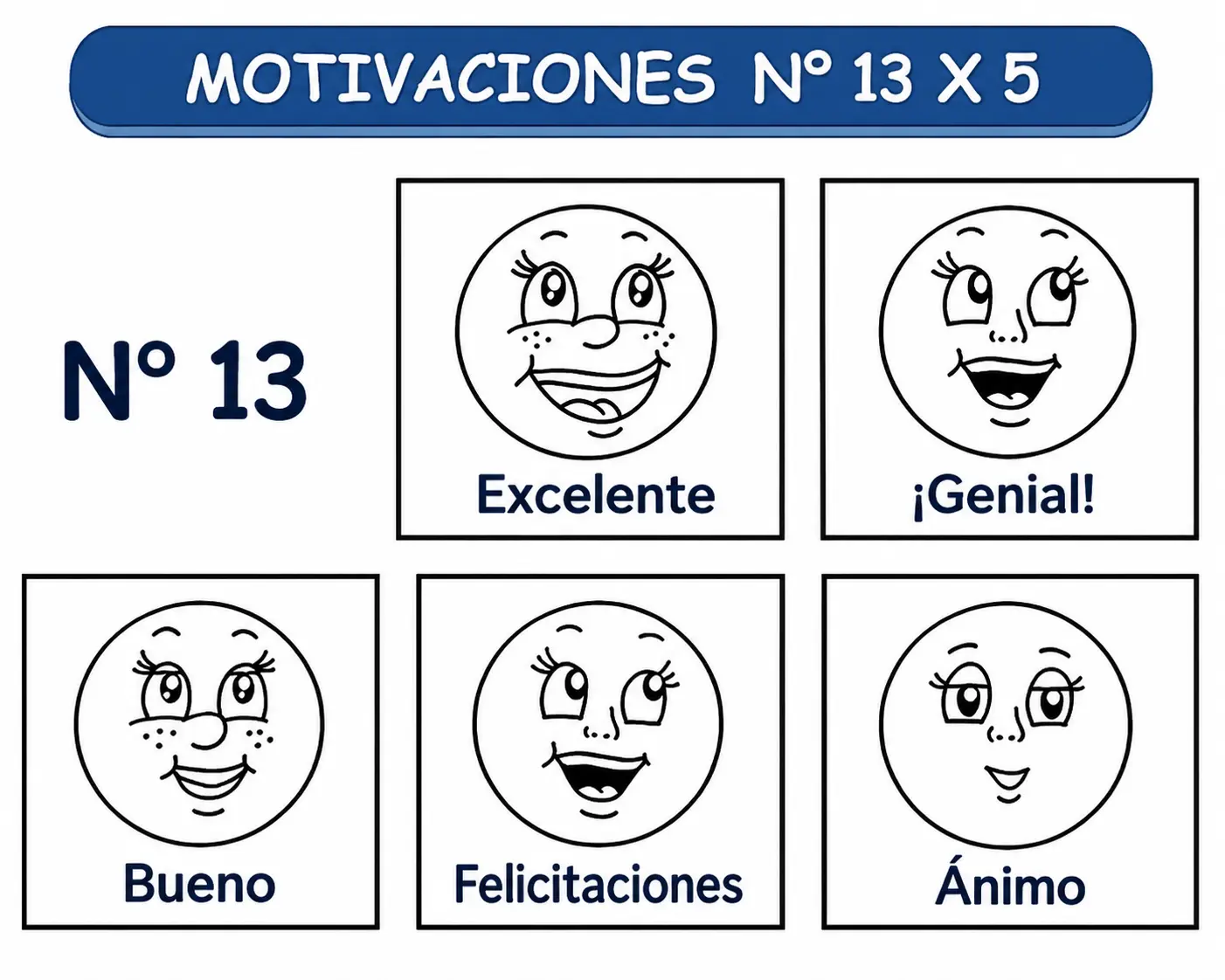MOTIVACIONES N. 13 X 5 SELLOS DE 5.5 X 4.5 CM