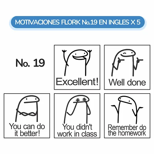 MOTIVACIONES FLORK N. 19 EN INGLES X 5 SELLOS